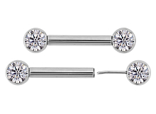 Штанга для пирсинга груди безрезьбовая Bright 1.6 мм (14 G)